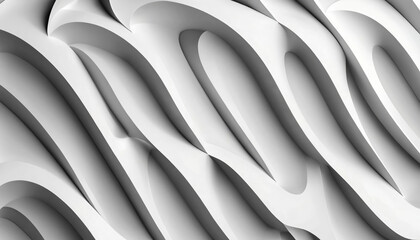 3d Silver Abstract Wave Design: Minimalist Repetitive Pattern