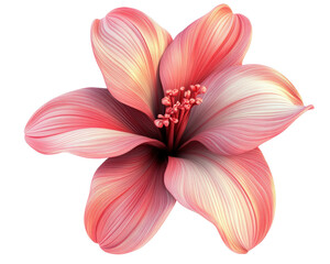 Fototapeta premium vibrant pink flower with delicate petals and intricate details, showcasing blend of soft hues and striking center. This floral beauty adds touch of elegance to any setting