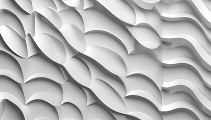 3d Silver Wave Form: High-Key Minimalist Design