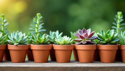 Succulents in Terracotta Pots - A Delightful Arrangement