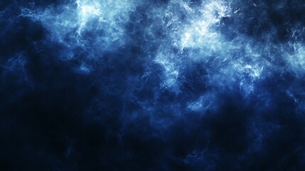 Fototapeta premium Abstract Blue Nebula: Digital Painting of Cosmic Clouds. AI Generated