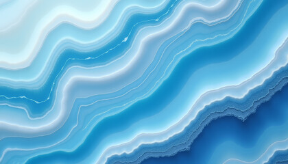 Fototapeta premium Polished agate slab texture with flowing blue and white waves