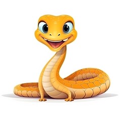 Fototapeta premium Playful cartoon snake character animated style digital art whimsical environment close-up view child-friendly concept
