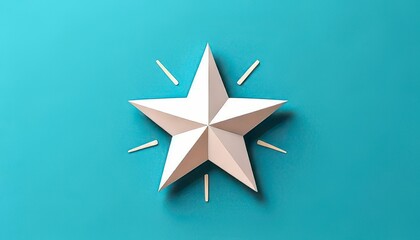 Obraz premium Bright idea concept. Three-dimensional star design on a vibrant blue background, suggesting creativity and modern aesthetics.