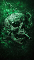 Skull with green aura