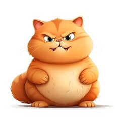 Playful cartoon cat character digital art whimsical environment cute perspective feline attitude