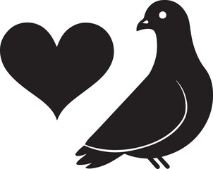 pigeons silhouette white background