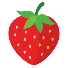 Obraz premium A fresh red strawberry vector illustration depicts a sweet and juicy berry fruit