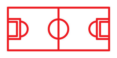 Football line icon isolated on white background. Red flat thin icon on modern outline style. Linear symbol and editable stroke. Simple and pixel perfect stroke vector illustration.