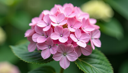 Fototapeta premium Close-up of a Stunning Pink Hydrangea