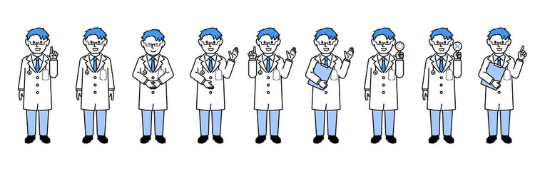 白衣を着た医者セット