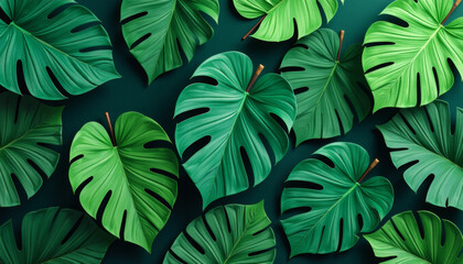 Fototapeta premium Stunning Tropical Green Leaves Pattern
