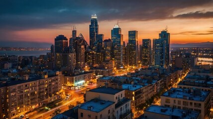 Obraz premium Sunset Cityscape