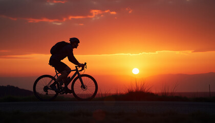 Obraz premium Sunset Cycling Adventure