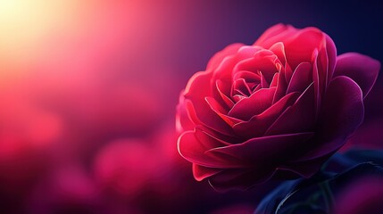 Naklejka premium A detailed image of a crimson blossom against a softly blurred background light