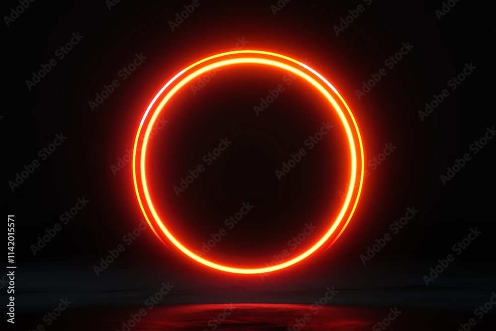 Poster a minimalist interpretation of a solar eclipse with a glowing orange ring