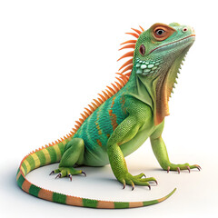 Obraz premium Colorful Iguana Illustration Isolated on White