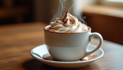 Steaming Hot Chocolate with Whipped Cream