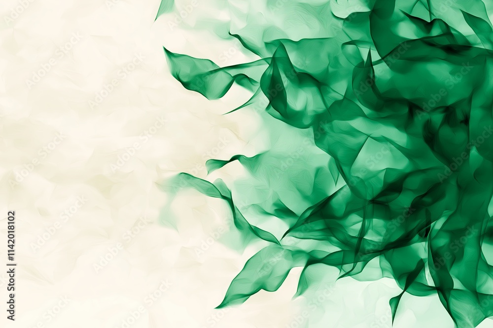 Poster A gradient design transitioning from deep emerald green to soft cream