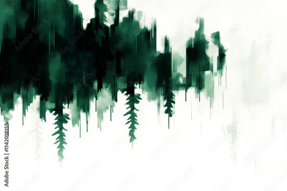 Aufkleber A gradient design transitioning from deep emerald green to soft cream