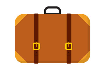 Vector illustration of brown suitcase on transparent background