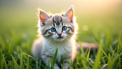 cat on grass