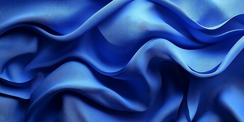 Fototapeta premium Abstract blue fabric texture with soft folds and waves. (1)