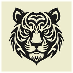 Tribal vector of Tiger head design tattoo illustration