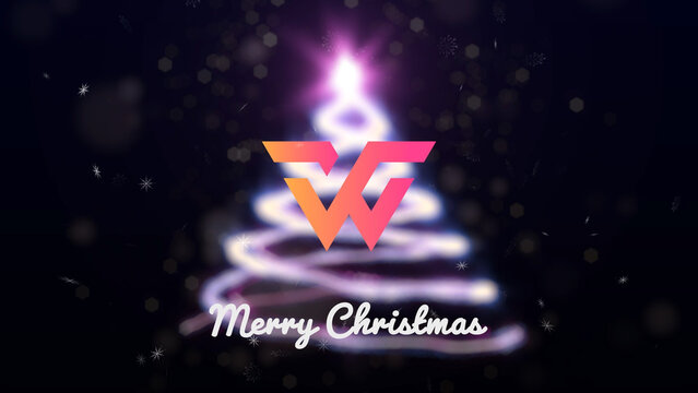 Particles Trail Christmas Tree Snow Logo Reveal MOGRT 7
