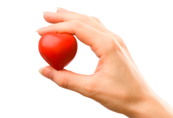 Female hand with red heart