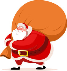 Santa Claus with sack presents for children