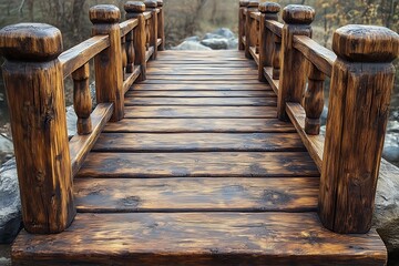 Tranquil wooden pier leading into a misty lake.