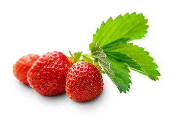 Fresh strawberry with leaves