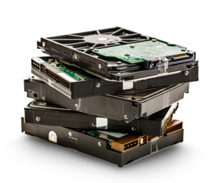 Stack of hardisks - Powered by Adobe