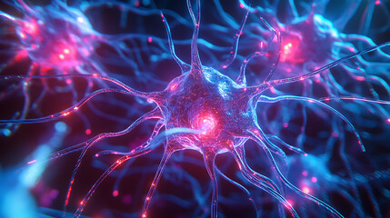 Neural Network Glowing in vibrant hues 