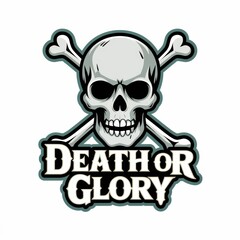 Fototapeta premium Skull Crossbones Death Or Glory Graphic Design