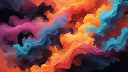 Abstract Smoke And Color Vibrant Background Design