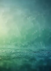 Misty green bokeh effect on a gradient blue background with subtle ripples, serene, soothing , bokeh
