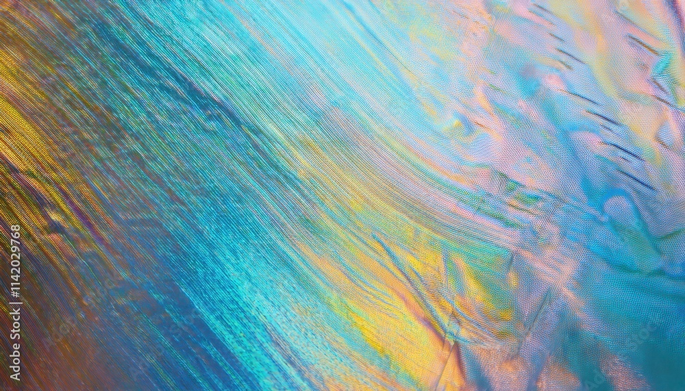 Poster vibrant iridescent texture background. abstract holographic surface with multicolor reflections in b