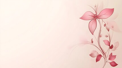 Naklejka premium Delicate Pink Floral Design On Pale Background