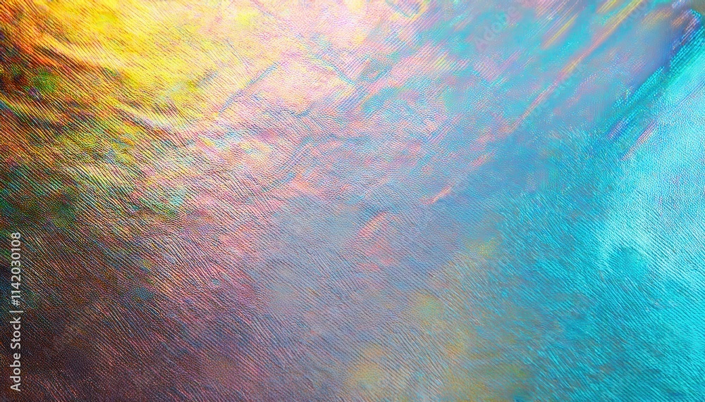 Poster vibrant iridescent texture background. abstract holographic surface with multicolor reflections in b