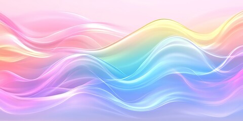 Fototapeta premium Abstract pastel rainbow wave background.