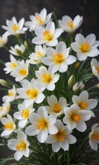 Fototapeta premium delicate white saffron flowers arranged in a loose, organic bouquet , floral, whitewhite saffronflowers