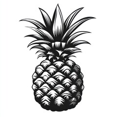 Obraz premium Monochrome illustration of a pineapple. (1)