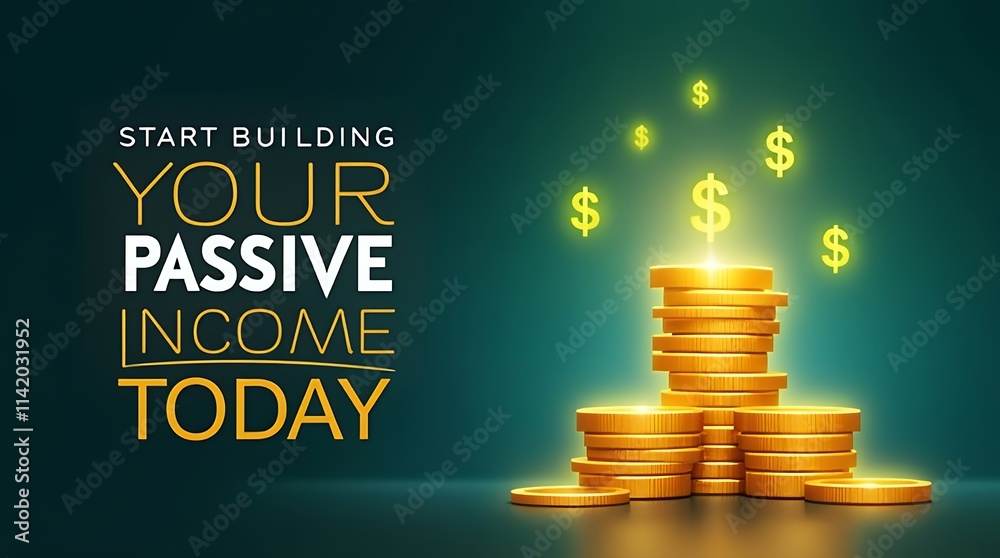 Poster building your passive income today: a comprehensive guide to financial freedom through smart investm