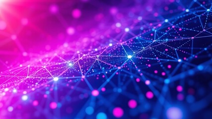 Abstract Futuristic Neon Light Waves and Digital Network Backgrounds