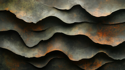 Abstract Layered Texture with Earthy Tones and Organic Wave-Like Shapes