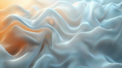 soft flowing fabric in shades of blue and orange