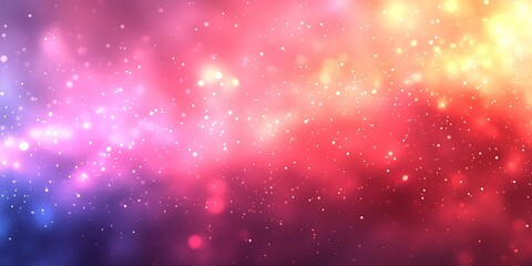 Fototapeta premium Abstract colorful nebula background with glowing particles and bokeh effect.