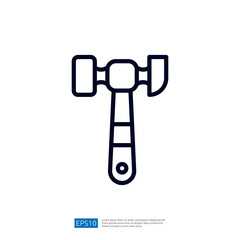 The image features a simple line drawing of a gavel, typically used in legal settings to signify authority or to call for order in a courtroom.